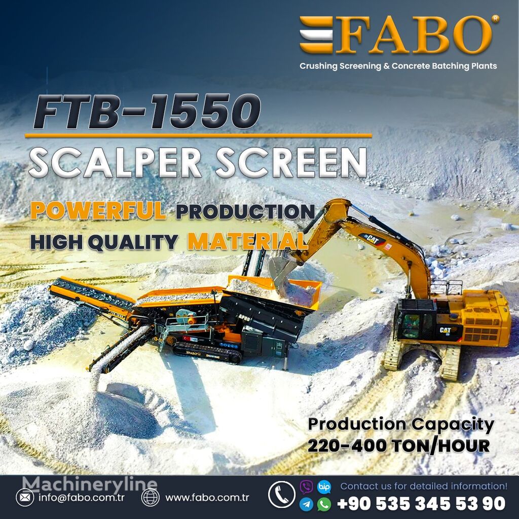 новая дробильная установка Fabo FTB-1550 MOBILE SCALPING SCREEN