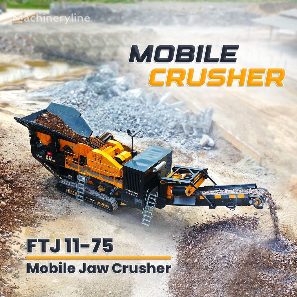 новая мобильная дробильная установка Fabo FTJ 11-75 MOBILE JAW CRUSHER 150-300 TPH | AVAILABLE IN STOCK