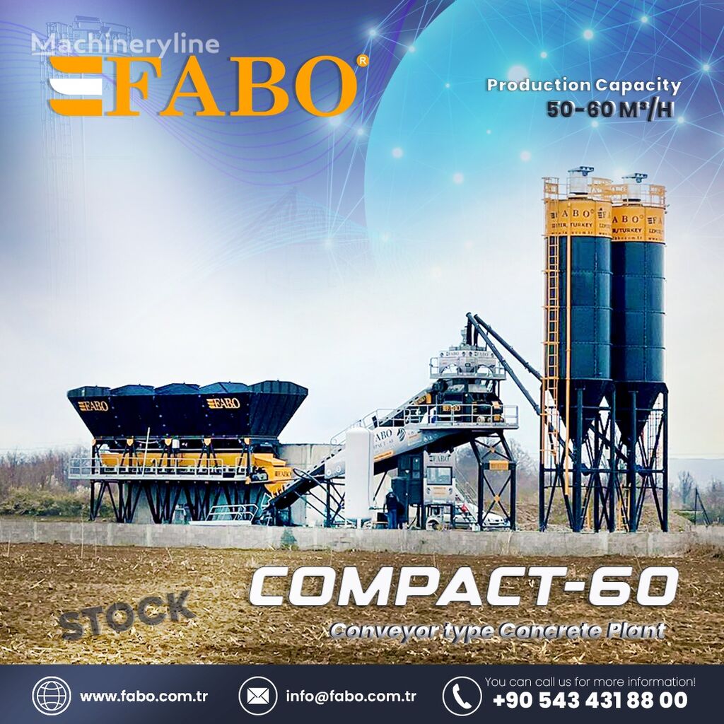 новый бетонный завод Fabo COMPACT-60 CONCRETE PLANT | CONVEYOR TYPE